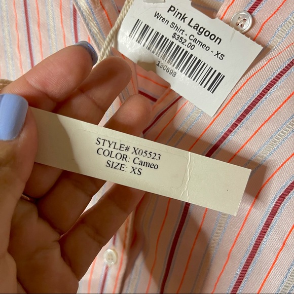 NWT XiRENA | Wren Cameo Striped Button Down Shirt - Picture 6 of 12